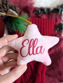 Add a personal touch to your holiday decor with this 110mm Velvet Star Christmas Ornament. Available in four colours, each star is personalized with one name in your chosen font, making it a unique keepsake for years to come.