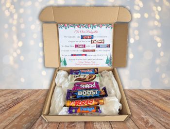 Introducing our Babysitter Christmas Chocolate Poem Gift Box! Packed with six delicious full-sized chocolate bars, it’s the perfect way to spread holiday cheer.
