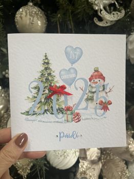 Elegant First Christmas Card for a New Baby
Celebrate Baby's Magical First Christmas in Style&nbsp;🎄✨
Mark this special milestone with a&nbsp;beautifully elegant First Christmas card, crafted with love and attention to detail.
Features:

Charming Designs:&nbsp;Choose from soft Pink, calming Blue, luxurious Gold, sparkling Silver, or classic Red themes.
Personalized Details:

Add the baby&rsquo;s name.


Delicate Accents:

Glitter detailing for a festive sparkle.


Perfect Size:

7x7 inches &ndash; ideal for displaying as part of holiday d&eacute;cor or in a memory box.



Why It&rsquo;s Special:

A heartfelt way to celebrate a once-in-a-lifetime occasion.
Perfect for parents, grandparents, or friends welcoming a little one&rsquo;s first Christmas.
High-quality materials ensure it remains a cherished keepsake for years to come.

✨&nbsp;Create a memory to treasure forever &ndash; order your personalized First Christmas card today!