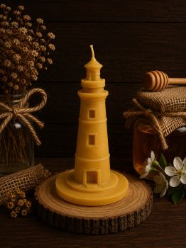 Guide your evenings with the gentle glow of our&nbsp;Lighthouse Candle, crafted from 100% pure beeswax. Designed as a charming miniature lighthouse, this decorative candle adds a nautical touch to your decor while offering a brief but beautiful burn.

Dimensions: 120mm height x 80mm width
Weight: 8g
Burn Time: Approx. 20 minutes

Perfect for coastal-themed events, quick mood lighting, or as a unique gift. Enjoy the natural honey fragrance and clean burn of this eco-friendly beeswax candle.