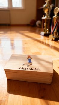 Personalised Basketball Medal box, with option to put club crests on box.&nbsp; Choose male or female basketball player, hair colour and basketball ki colour. Box is finished with a non toxic wax.
The dimensions of the box are 29cm x 18cm x 13cm a very generous size to store all your well earned medals.
The ideal gift for any basketball fanatics with a medal haul and nowhere to store them. Leave them speechless with this personalised keepsake box, something they will have to cherish their medals . These personalised basketball keepsake boxes are the perfect gift for a birthday, mothers day, fathers day, communion, confirmation or Christmas present. A truly unique gift. &nbsp;
&nbsp;