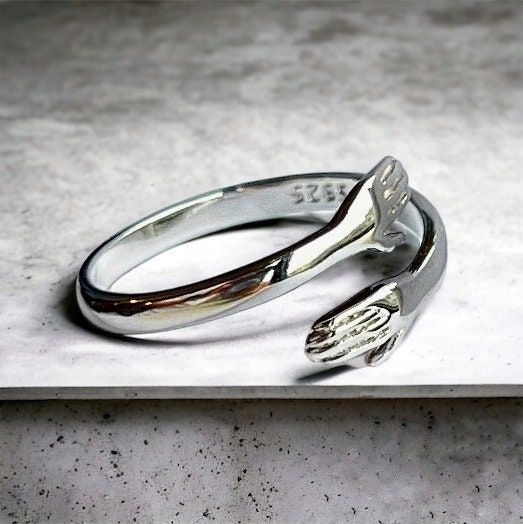 Helen De Lete 925 Sterling Silver Little Fish Adjustable Ring - Handmade Carp Design (Size 17mm) - View #7