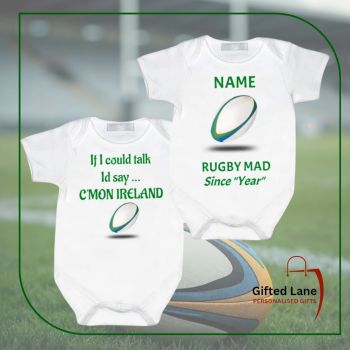 For the young and new Rugby Fans check out our Rugby Themed Baby Vests from Gifted Lane just in time for kicking&nbsp; off of the 6 Nations. The Vests can be personalised with the design shown but also can be personalised further with any pictures or text on it. They are the perfect present for the youngest and newest rugby enthusiat. Another special personalised gift from Gifted Lane.