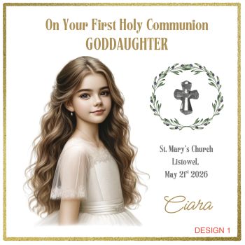 


&nbsp;









Elegant Personalised Communion Card
Mark a special First Holy Communion with this beautifully crafted&nbsp;Trinket Card. Featuring a&nbsp;personalised banner&nbsp;with the child's name and date, this elegant card adds a unique and memorable touch to the occasion.
With&nbsp;delicate details and premium craftsmanship, this keepsake card is designed to be treasured forever. A perfect way to celebrate and remember this meaningful day!
Linen Card 6x6





