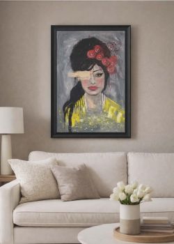 Original artwork, painted with acrylic colour on canvas!
This painting is a contemporary artistic tribute to Amy Winehouse, the iconic singer known for her powerful voice, emotional depth, and unmistakable style!
&iexcl;Profesional black framed! 96/67 cm!