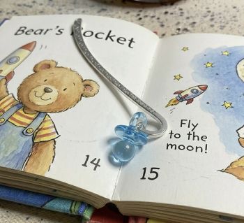 Handmade bookmark for Christening favours. Baby design.