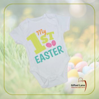 Personalised Easter Baby Vest are a fun and unique gift for a baby this Easter. They are white in colour and can be personalised on both sides with any picture or text on them and with a date or name on them. Another special personalised gift from Gifted Lane