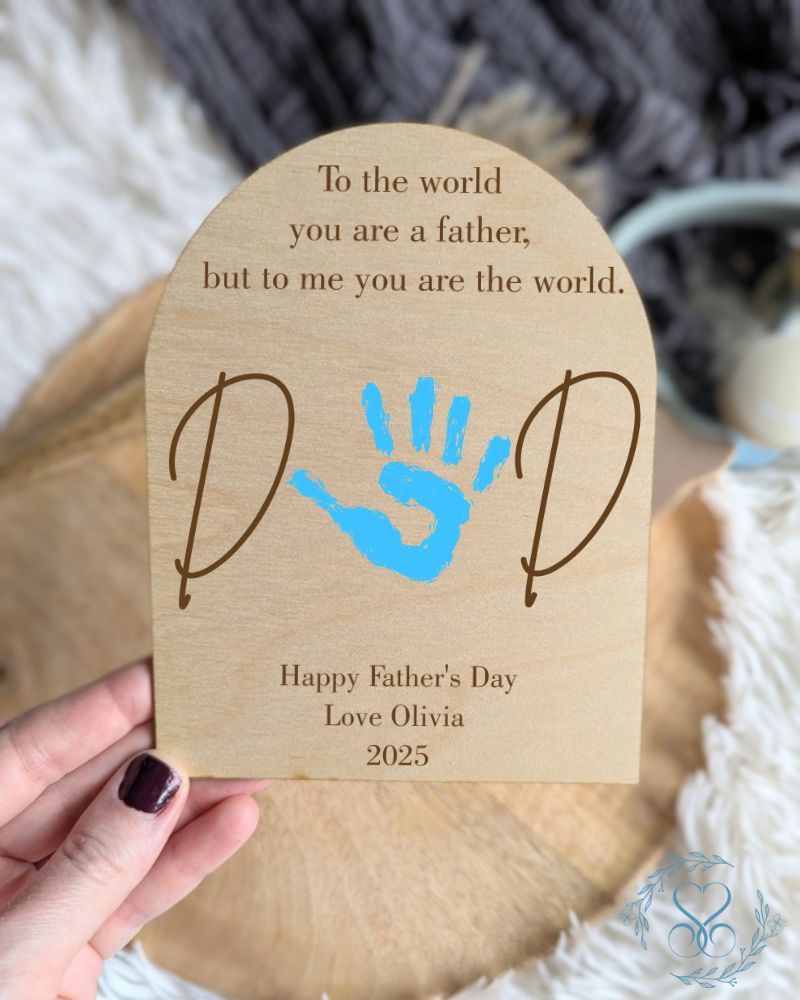 Personalized Mother's Day Wooden Plaque – Handprint Keepsake