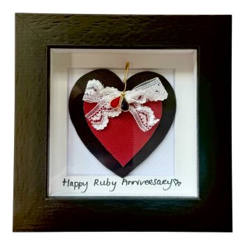 Love hearts celebrtating the Ruby Anniversary!
Beautiful frame designed and made in Ireland by Memory Lane Frames in Sadhbhs Studio!