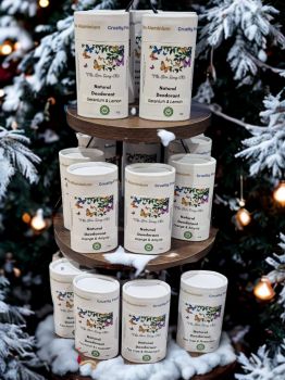 Patchouli &amp; Lavender essential oils add a delicate, floral scent to this natural deodorant.&nbsp;