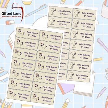 Get sorted with Book Labels for Back to School accessories. They can be personalised with any pictures or text on them with a child favourite picture or hobby, cartoon, and their name, class or subject on them if you wish. Another special personalised gift from Gifted Lane. Check out our store today view our full range of personalised gifts from Gifted Lane. Remember a personalised gift from Gifted Lane is always a special gift.&nbsp;
