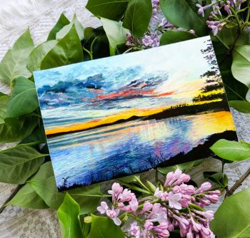 Fine art Irish sunset greeting card, 17x12cm with white envelope.
Search for my store&nbsp;Sarah Elliott Fine Art&nbsp;to view all my products.