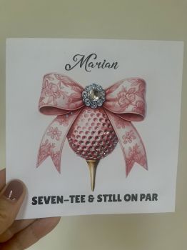 Glitz &amp; Glam 70th Birthday Card for a Lady GolferCelebrate her milestone in style with this stunning 70th birthday card &mdash; specially designed for the glamorous lady who loves her time on the green.
Adorned with glitzy details and sparkling gem embellishments, this card is more than just a greeting &mdash; it&rsquo;s a keepsake.&nbsp;
Whether she&rsquo;s teeing off in style or simply celebrating a life well-lived, this card makes the perfect companion to her big day. Thoughtfully crafted to make her smile, sparkle, and feel celebrated.
✨&nbsp;Features:


Luxury design with shimmering gem accents


Elegant golfing-themed artwork


Premium cardstock&nbsp;


Ideal for mums, grandmothers, friends or any special lady golfer


Make her 70th truly unforgettable &mdash; with a card that&rsquo;s as fabulous as she is.