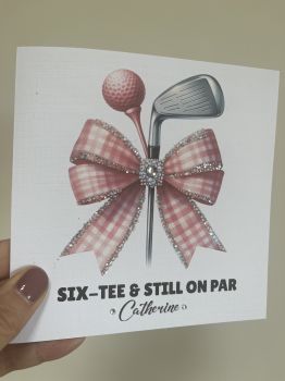 Glitz &amp; Glam 60th Birthday Card for a Lady GolferCelebrate her milestone in style with this stunning 70th birthday card &mdash; specially designed for the glamorous lady who loves her time on the green.
Adorned with glitzy details and sparkling gem embellishments, this card is more than just a greeting &mdash; it&rsquo;s a keepsake.&nbsp;
Whether she&rsquo;s teeing off in style or simply celebrating a life well-lived, this card makes the perfect companion to her big day. Thoughtfully crafted to make her smile, sparkle, and feel celebrated.
✨&nbsp;Features:


Luxury design with shimmering gem accents


Elegant golfing-themed artwork


Premium cardstock&nbsp;


Ideal for mums, grandmothers, friends or any special lady golfer


Make her 60th truly unforgettable &mdash; with a card that&rsquo;s as fabulous as she is.