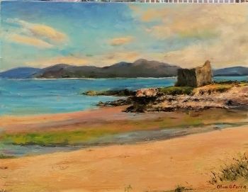 original oil painting of the beach at Ballinskelligs.Painted in professional quality oils on a 30cm x 40cm fine italian canvas with brushes and knives for added texture.
It is framed in a white&nbsp; and measures 50cm x 60cm
Free shipping within Ireland