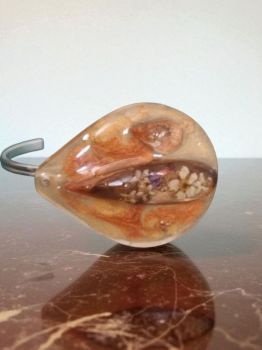 Handmade adjustable cuff bracelet with large resin element and dried flowers inside. Price per item.