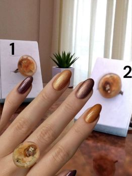 One-of-a-kind resin ring with dried flowers inside. Adjustable or fixed size (16 mm). Price per item. Please specify the ring number when ordering.