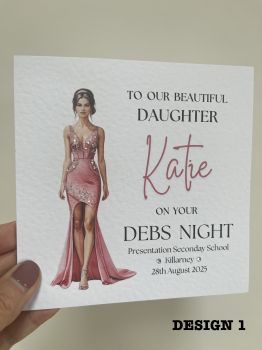 A special card for a special daughter, granddaughter, niece, sister, or friend &mdash; to mark the magic of your Debs night.
With glittering detail to match your glow, this card is more than a wish &mdash; it&rsquo;s a keepsake.Frame it with your favourite photo from the night and cherish the memory for years to come.
Tonight, you don&rsquo;t just wear the gown &mdash;you become the moment.