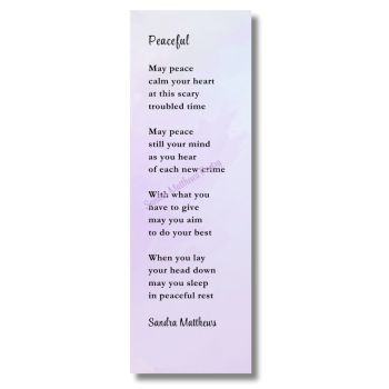 Bookmark with original poetry from Sandra Matthews.&nbsp;