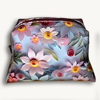 Handmade designer Cosmetic Bag. Beautiful vibrant floral patterned faux leather. Gift for Her.
Made with love, unique, ideal and affordable handmade gift for Christmas, birthday, "thank you" gift for teachers, etc.
Approx. size 13cm long x 10 cm wide x 9cm high.