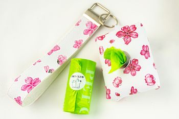 Dog poop-bag holder, handmade from printed vinyl. Unique look, limited stock.