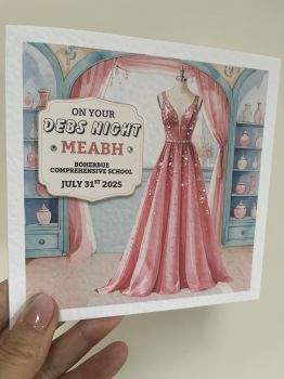 A special card for a special daughter, granddaughter, niece, sister, or friend &mdash; to mark the magic of your Debs night.
With glittering detail to match your glow, this card is more than a wish &mdash; it&rsquo;s a keepsake.Frame it with your favourite photo from the night and cherish the memory for years to come.
Tonight, you don&rsquo;t just wear the gown &mdash;you become the moment.