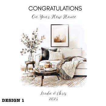 Celebrate a new beginning with our elegant New Home Greeting Card.Crafted from premium 6x6&rdquo; linen cardstock, this stylish keepsake features shimmering gem and glitter details for a touch of sophistication. Personalised with the couple&rsquo;s names and year, it&rsquo;s the perfect way to mark their special milestone.
This timeless trinket card is designed to be cherished &mdash; a beautiful reminder of the day they stepped into their new home. Ideal for gifting to friends, family, or loved ones embarking on their next chapter.