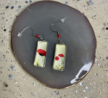Colourful drop cabochon earrings.