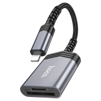 Hoco UA25 Lightning card reader for SD &amp; TF cards.
 Supports up to 2TB memory,
 480Mbps transfer speed.
 Compatible with iOS 13+.
&nbsp;