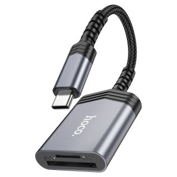 &nbsp;
Hoco UA25 Type-C card reader for SD &amp; TF cards. Supports up to 2TB memory, 480Mbps transfer speed. Durable aluminium alloy design.