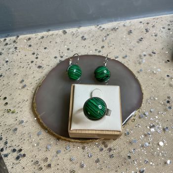 Handmade ring and earring set.&nbsp;