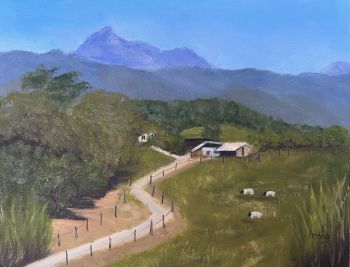 FARMING IN THE Countryside | Original Oil Painting on Canvas 18"x14" | Nature Art | Country Life | Handmade Artwork | Rural area