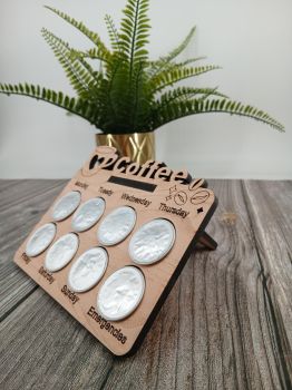 




Wooden coffee pod holder &mdash; holds 8 pods, one for every morning of the week plus an extra for emergencies. Sleek two-piece design, perfect for your kitchen counter or home bar.


&nbsp;
&nbsp;
&nbsp;








&nbsp;


