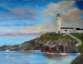 FANAD LIGHTHOUSE IRELAND| Original Oil Painting on Canvas 18"x14" | Irish Seascape Art | Lighthouse art | Sky & Ocean Art, Fanad peninsula
