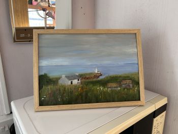 FANAD LIGHTHOUSE IRELAND| Original Oil Painting on Canvas 18"x14" | Irish Seascape Art | Lighthouse art | Sky &amp; Ocean Art, Fanad peninsula