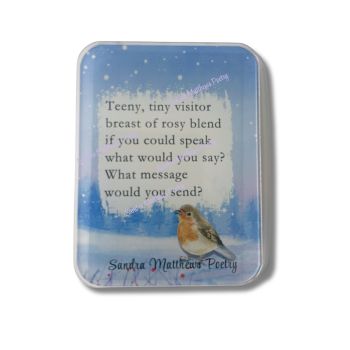 Magnet with original poetry from Sandra Matthews. 3" x 2.25".