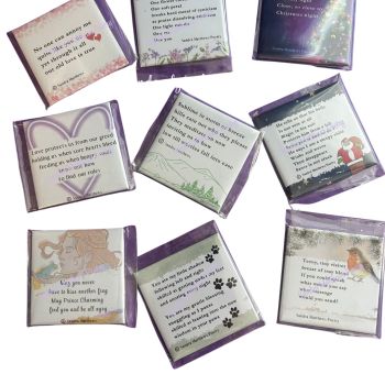 Magnet with original poetry from Sandra Matthews.&nbsp; 2" x 2".&nbsp; Random selection of 4 magnets in small muslin bag, ready for gifting.&nbsp;