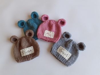 Personalised newborn bear hat 