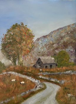Winding Road in the Countryside &nbsp;| Original Oil Painting on Canvas 12"x16"| Scenic scenery | Country Life | old cottage | Handmade Artwork
&nbsp;
