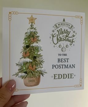 Christmas Card for Your Postman/Postwoman &ndash; Unique Festive Design
Show your appreciation to your postman or postwoman this Christmas with a thoughtful, festive card that celebrates all their hard work throughout the year.
🎄&nbsp;Design:&nbsp;A charming Christmas tree adorned with postbox ornaments for that authentic postal touch.✨&nbsp;Detail:&nbsp;Finished with sparkling glitter snow accents for an extra festive feel.
A wonderful way to say&nbsp;thank you&nbsp;and spread seasonal cheer &ndash; your postman or postwoman is sure to love this&nbsp;2025 keepsake card!