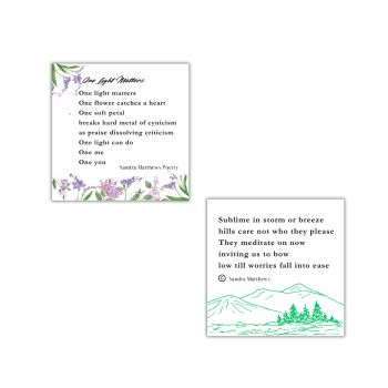 Love Mindful Mini Magnets with original poetry from Sandra MatthewsDuo
Small magnets, words that touch