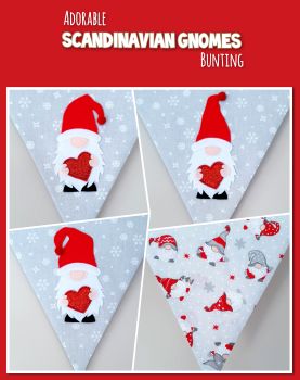 This Adorable Scandinavian Gnomes Bunting will add excitement and style to your Christmas celebration. 7 flags, 1.40 metres long. Each flag measures approximately 20 x 20cm. 