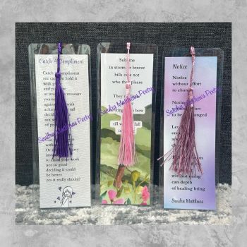 Trio of Mindful Bookmarks from Irish poet Sandra Matthews&nbsp;
Small bookmarks, words that touch