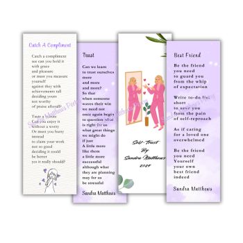 Four Self Love/Trust Bookmarks from Irish poet Sandra Matthews&nbsp;