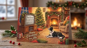 Very unique to you, individual personalised Christmas cards , there are 4 different festive designs in the set.The Christmas movie nightThe Christmas collarThe Christmas FairyChristmas by the tree
&nbsp;