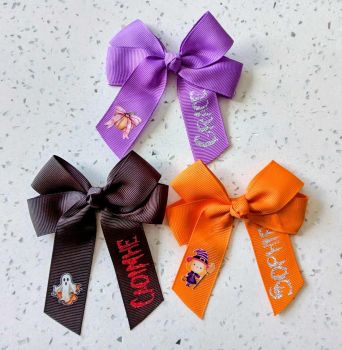 Personalised Girls Halloween Hair Bow&nbsp;