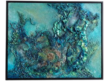 “Fossil of the Deep” – Large Mixed Media Textured Wall Art (65 x 80 cm)
Bring the mystery of the ocean into your home with this one-of-a-kind abstract sea painting, mixed media artwork. Hand-sculpted and richly textured, this statement piece combines the beauty of abstract ocean art with the detail of handmade clay sculpture.