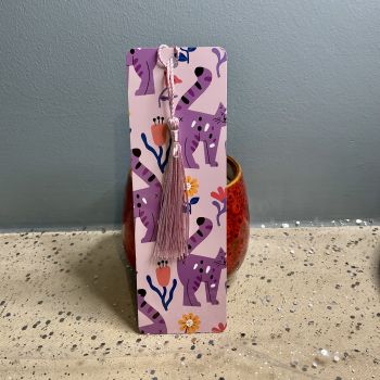 Laminated, handmade, colourful bookmarks.