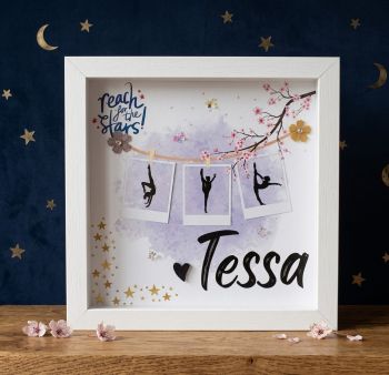 Gymnastic frame with girl's name.