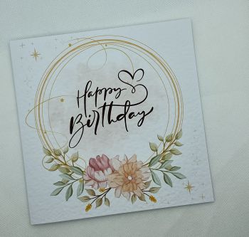 Beautiful Birthday card with flower design.